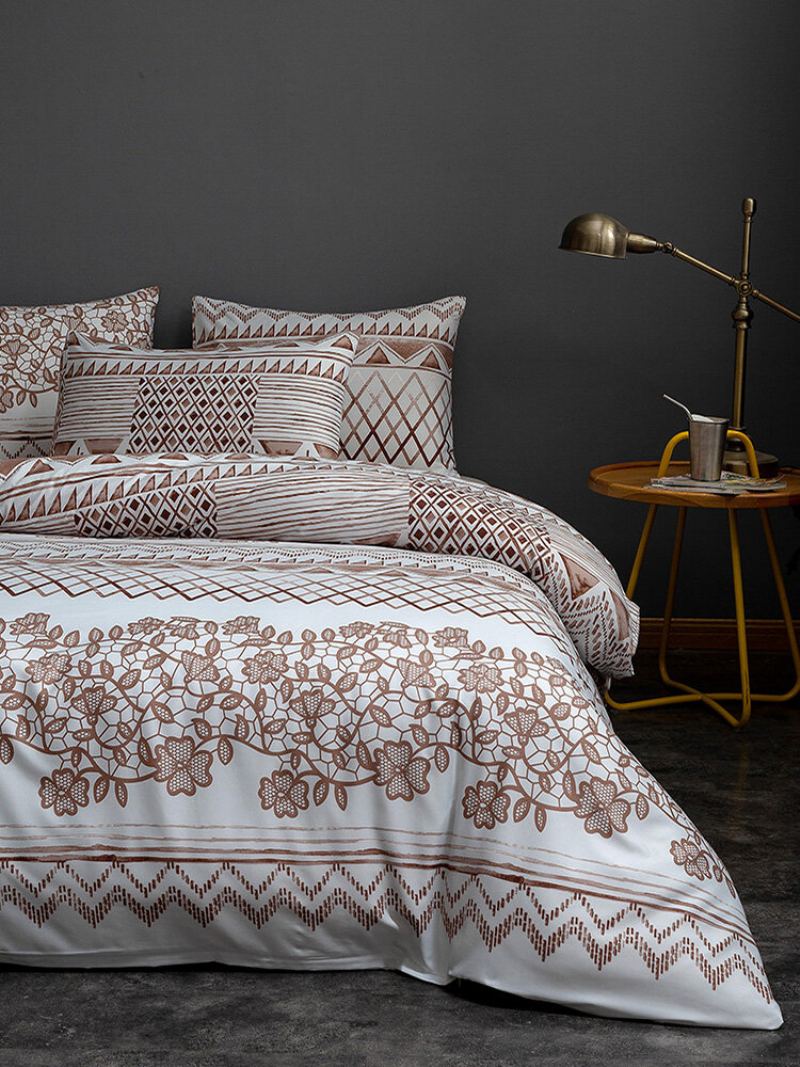 2/3 Ks Floral Overlay Print Pohodlná Sada Povlečení Povlak Na Polštář Twin King