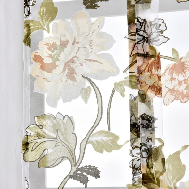 2ks Velký Květ Pivoňka Voálový Závěsový Panel Okenní Dělicí Příčka Průsvitný Závěs Home Decor 140x140cm