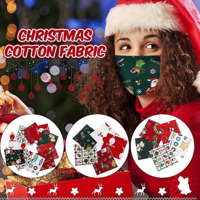5/10ks Cartoon Christmas Series Keprová Bavlněná Látka Diy Ručně Vyráběná Patchworková Šicí