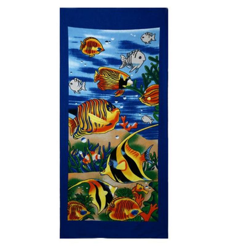 70x150 cm Blue Dolphin Penguin Print Absorpční Plážové Ručníky Z Mikrovlákna Rychloschnoucí Osuška