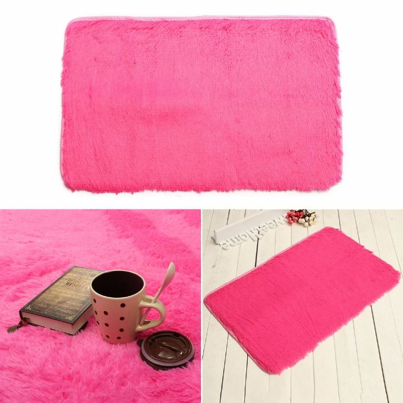 80x50cm Absrobent Shaggy Carpet Home Antislip Rug Ložnice Měkká Podložka