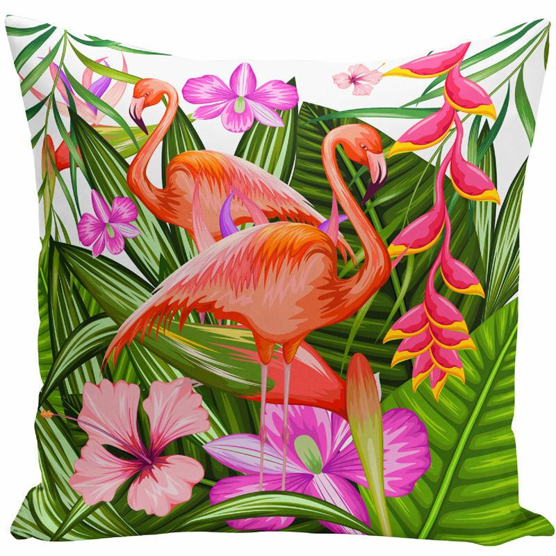 Akvarel Flamingo Povlak Na Polštář Domácí Látková Pohovka Na Model Pokojový