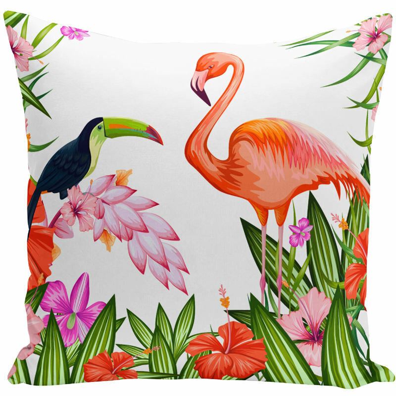 Akvarel Flamingo Povlak Na Polštář Domácí Látková Pohovka Na Model Pokojový