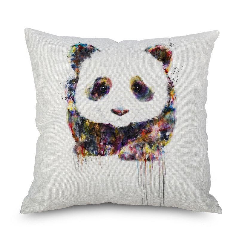 Akvarel Panda Potisk Povlečení Bavlna Povlak Na Polštář Domácí Pohovka Na Na