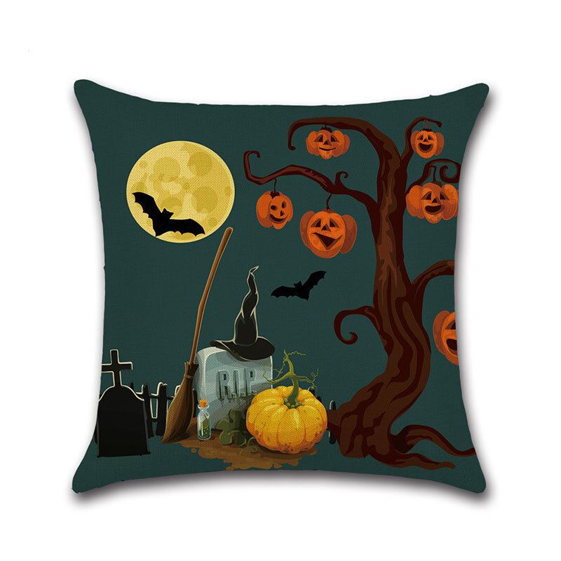 Cartoon Halloween Čarodějnice Dýňový Vzor Povlečení Na Polštář Domácí Pohovka Art Decor