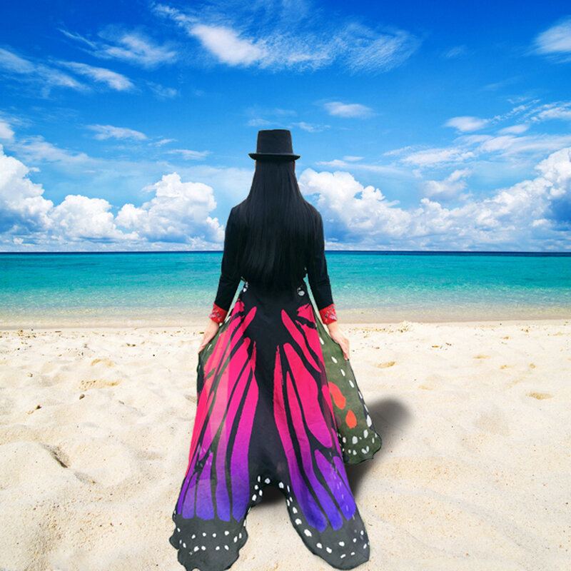 Halloween Dárek Módní Motýlí Křídlo Beach Towel Cape Šátek Pro Ženy Vánoční