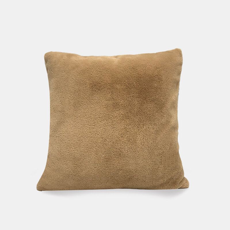 Nordic Simple Jednobarevný Plyšový Polštář Z Králičí Kožešiny Home Bedroom
