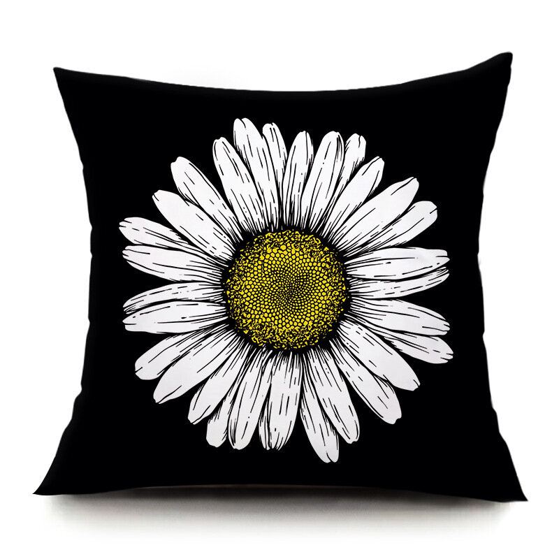 Plyšový Povlak Na Polštář Ins Idyllic Fresh Daisy Flowers Na Kancelář Na Přestávku Na Oběd