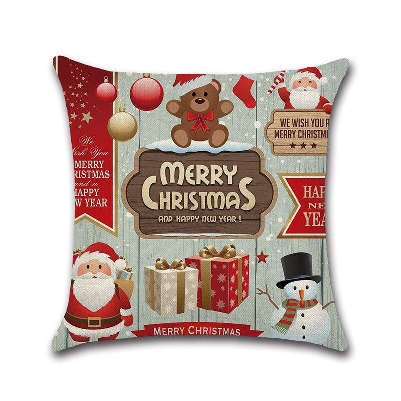 Retro Cartoon Santa Elk Povlečení Na Polštář Domácí Pohovka Měkké Povlaky Na Polštáře Art Decor