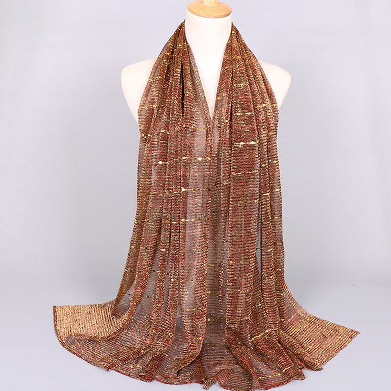 Dámský Šátek Wick Silk Flitrovaný Muslimský Podzim Zimní